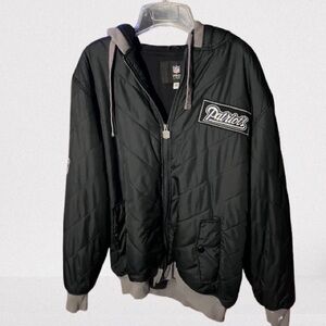 NFL Patriots Black and Gray Varsity Jacket